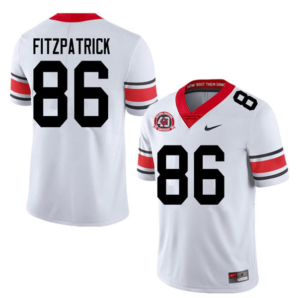 Mens Georgia Bulldogs #86 John FitzPatrick Nike 40th anniversary white alternate football jersey
