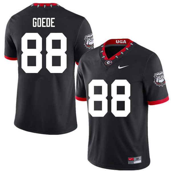 Mens Georgia Bulldogs #88 Ryland Goede Nike Black Alternate Mascot 100th Anniversary College Football Game Jersey 