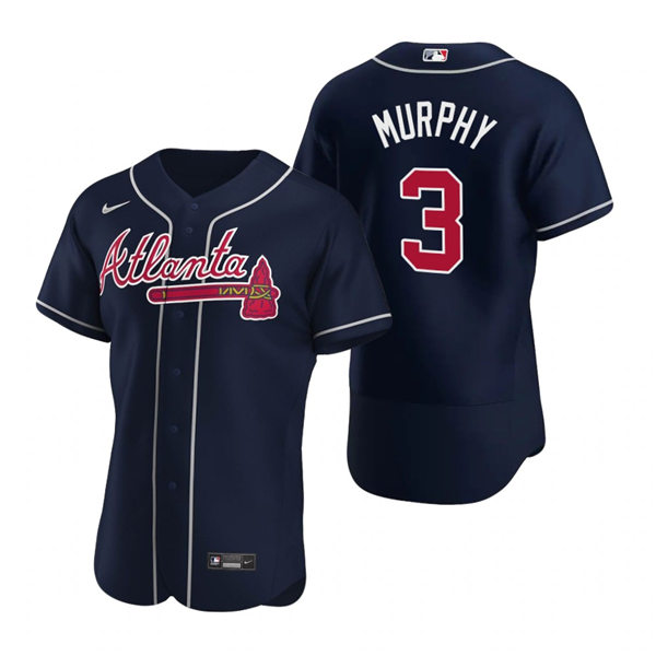 Mens Atlanta Braves Throwback Player #3 Dale Murphy Nike Navy Alternate Flex Base Jersey 