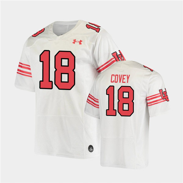 Mens Utah Utes #18 Britain Covey Under Armour 2021 White Retro Throwback Football Jersey