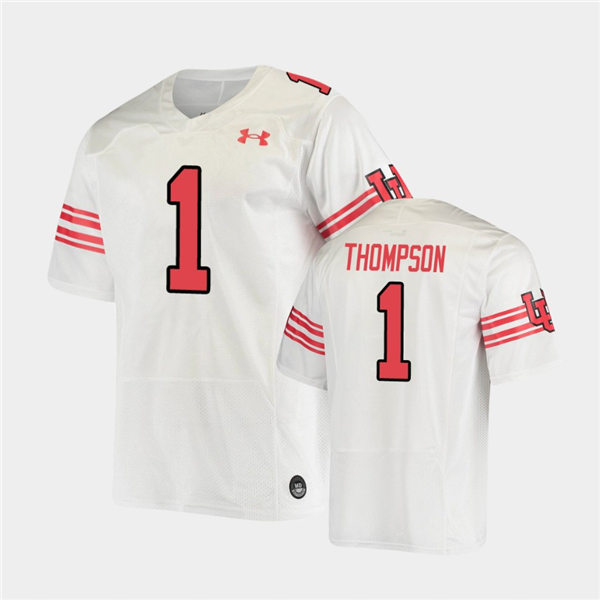 Mens Utah Utes #1 Bryan Thompson Under Armour 2021 White Retro Throwback Football Jersey