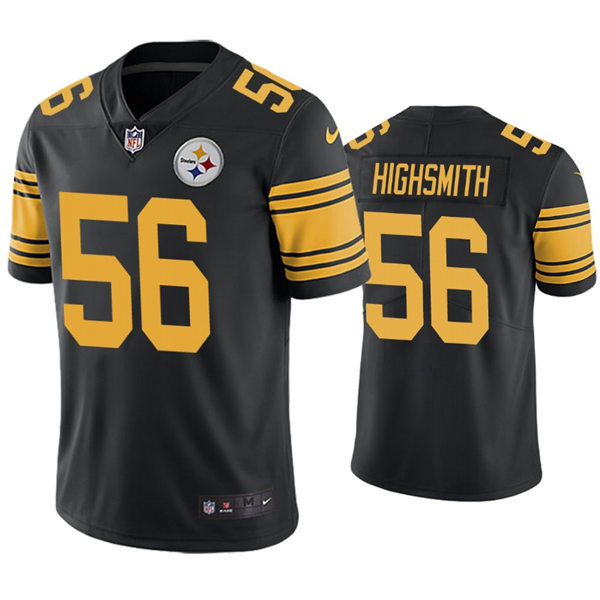 Mens Pittsburgh Steelers #56 Alex Highsmith Nike Black Color Rush Vapor Untouchable Jersey