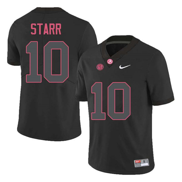 Mens Alabama Crimson Tide #10 Bart Starr Nike Blackout College Football Game Jersey