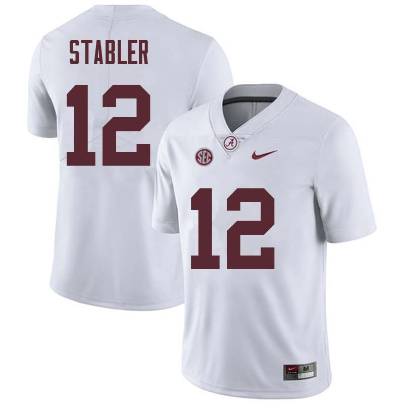 Mens Alabama Crimson Tide #12 Ken Stabler Nike White College Football Game Jersey