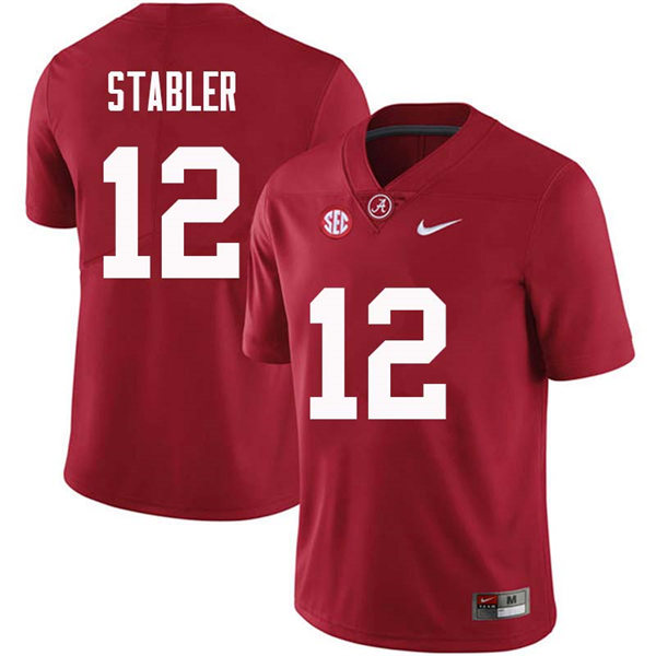 Mens Alabama Crimson Tide #12 Ken Stabler Nike Crimson College Football Game Jersey