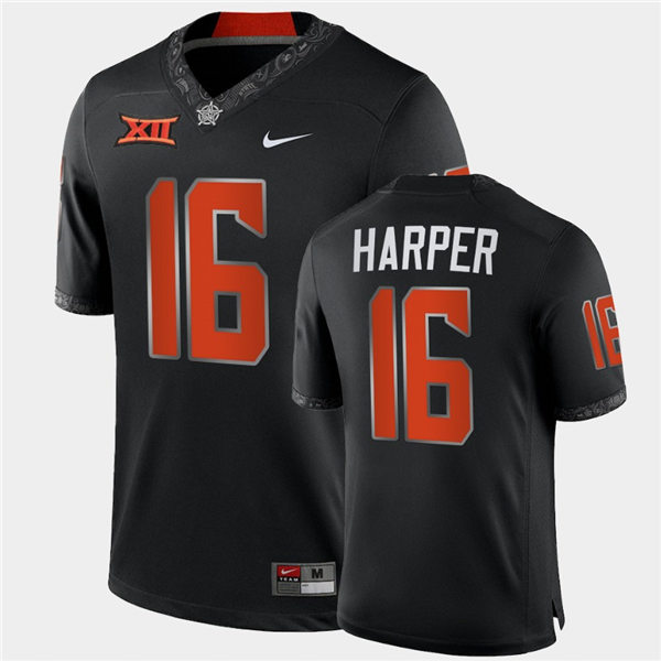 Mens Oklahoma State Cowboys #16 Devin Harper Nike Black College Football Jersey