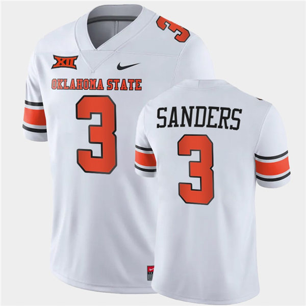 Mens Oklahoma State Cowboys #3 Spencer Sanders Nike White Vapor Limited Football Jersey