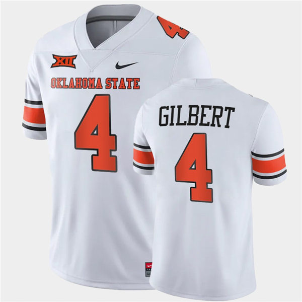 Mens Oklahoma State Cowboys #4 Justin Gilbert Nike White Vapor Limited Football Jersey