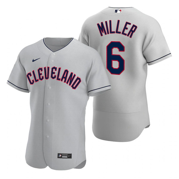 Mens Cleveland Guardians #6 Owen Miller Nike 2022 Grey Road Flex Base Authentic Player Jersey