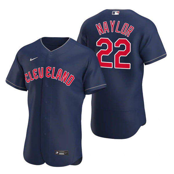 Mens Cleveland Guardians #22 Josh Naylor Nike 2022 Navy Alternate Flex Base Authentic Player Jersey