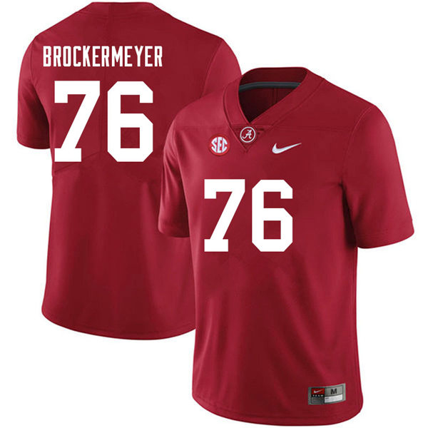 Mens Alabama Crimson Tide #76 Tommy Brockermeyer Nike Crimson College Game Football Jersey
