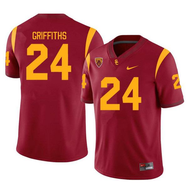 Mens USC Trojans #24 Ben Griffiths Nike Cardinal Limited Football Performance Jersey