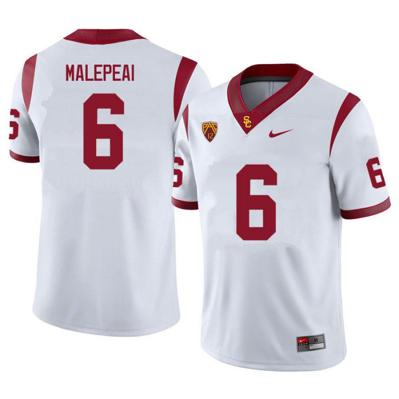 Mens USC Trojans #6 Vavae Malepeai Nike White Limited Football Performance Jersey