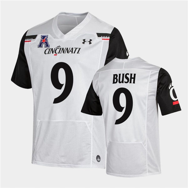 Mens Cincinnati Bearcats #9 Arquon Bush Under Armour White College Football Game Jersey