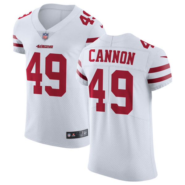 Mens San Francisco 49ers #49 Trenton Cannon Nike White Vapor Limited Player Jersey