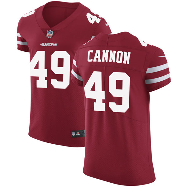 Mens San Francisco 49ers #49 Trenton Cannon Nike Scarlet Vapor Limited Player Jersey
