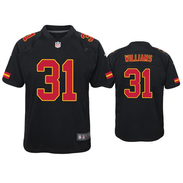 Youth Kansas City Chiefs #31 Darrel Williams Nike Black Game Fashion Jersey