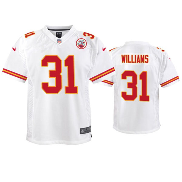 Youth Kansas City Chiefs #31 Darrel Williams Nike White Limited Jersey