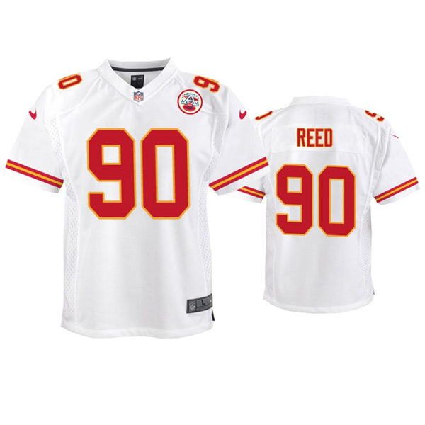 Youth Kansas City Chiefs #90 Jarran Reed Nike White Limited Jersey