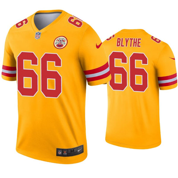 Men's Kansas City Chiefs #66 Austin Blythe Nike Gold Inverted Legend Jersey