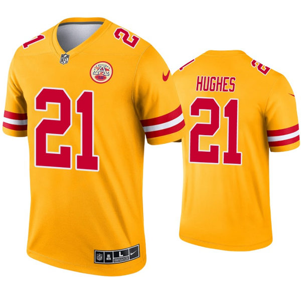 Men's Kansas City Chiefs #21 Mike Hughes Nike Gold Inverted Legend Jersey