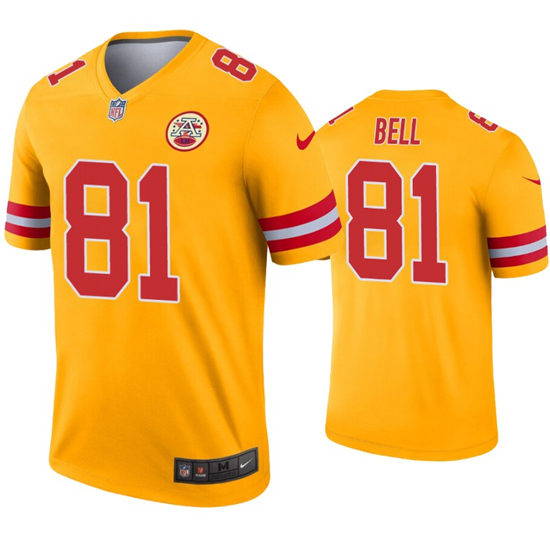 Men's Kansas City Chiefs #81 Blake Bell Nike Gold Inverted Legend Jersey