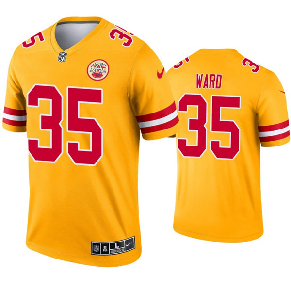 Men's Kansas City Chiefs #35 Charvarius Ward Nike Gold Inverted Legend Jersey