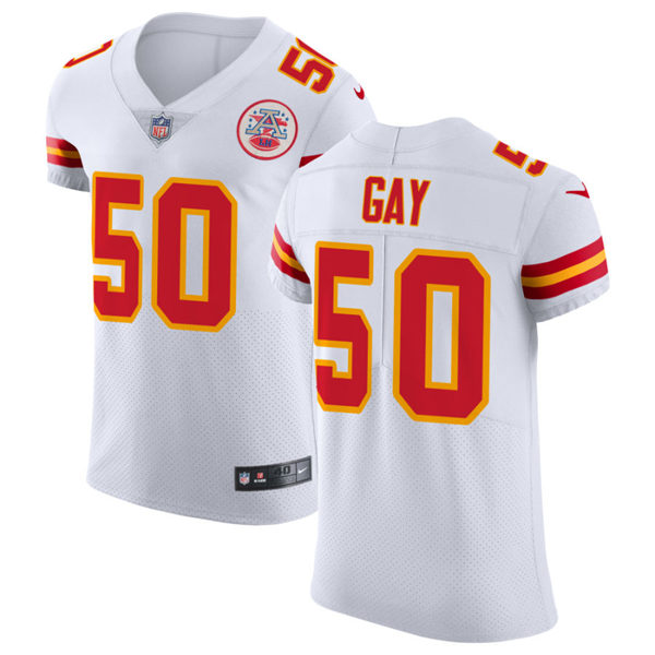 Men's Kansas City Chiefs #50 Willie Gay Nike White Vapor Untouchable Limited Jersey