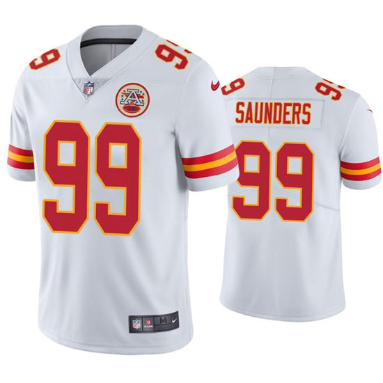 Men's Kansas City Chiefs #99 Khalen Saunders Nike White Vapor Untouchable Limited Jersey