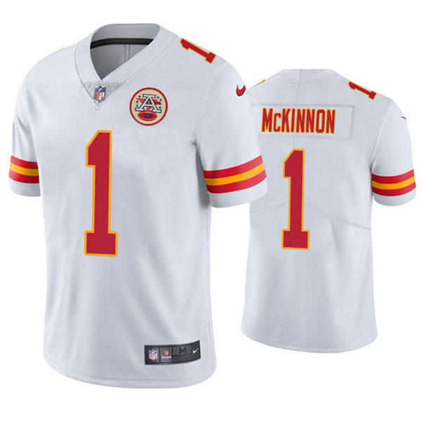 Men's Kansas City Chiefs #1 Jerick McKinnon  Nike White Vapor Untouchable Limited Jersey