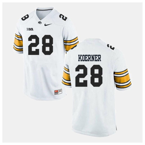 Mens Iowa Hawkeyes #28 Jack Koerner Nike White College Football Game Jersey