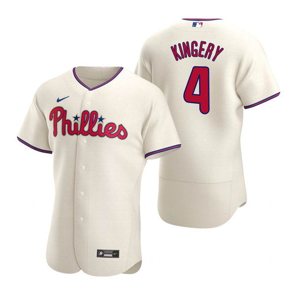 Men's Philadelphia Phillies #4 Scott Kingery Nike Cream Authentic Alternate Jersey