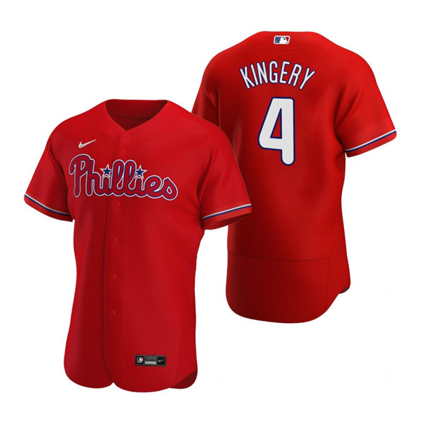 Men's Philadelphia Phillies #4 Scott Kingery Nike Red Authentic Alternate Jersey