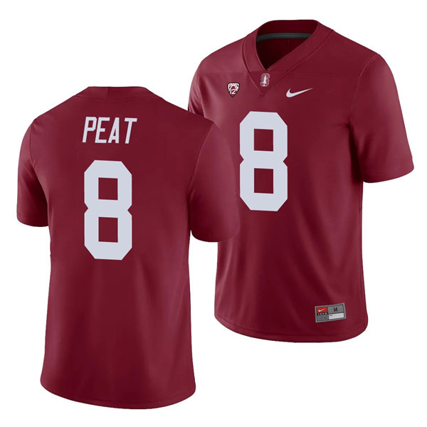 Men's Stanford Cardinal #8 Nathaniel Peat Nike Cardinal NCAA College Football Game Jersey