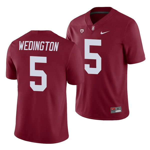 Men's Stanford Cardinal #5 Connor Wedington Nike Cardinal NCAA College Football Game Jersey