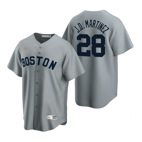 Men's Boston Red Sox #28 J.D. Martinez  Nike Gray Cooperstown Collection Road Jersey