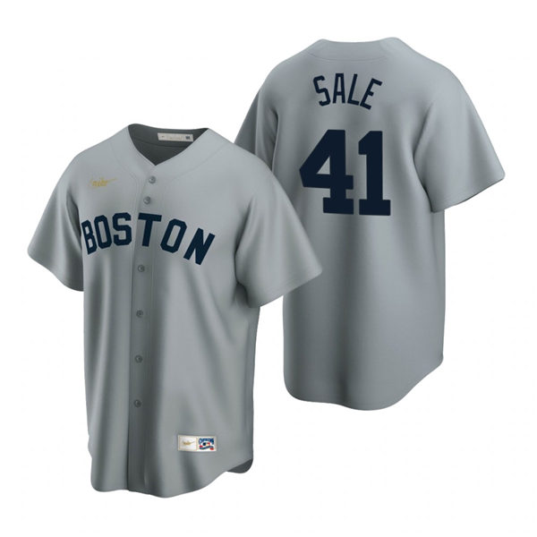 Men's Boston Red Sox #41 Chris Sale  Nike Gray Cooperstown Collection Road Jersey