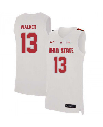 Men's Ohio State Buckeyes #13 CJ Walke Nike White 2020 College Basketball Jersey