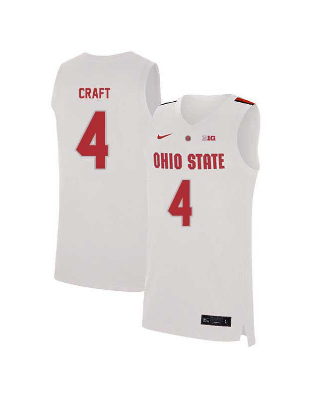 Men's Ohio State Buckeyes #4 Aaron Craft Nike White 2020 College Basketball Jersey
