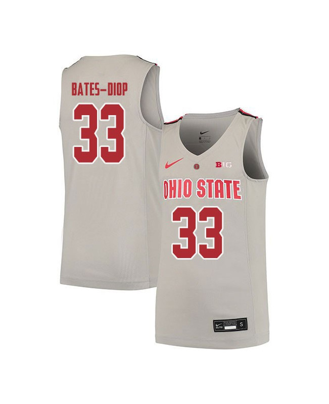 Men's Ohio State Buckeyes #33 Keita Bates-Diop Nike Grey 2020 College Basketball Jersey
