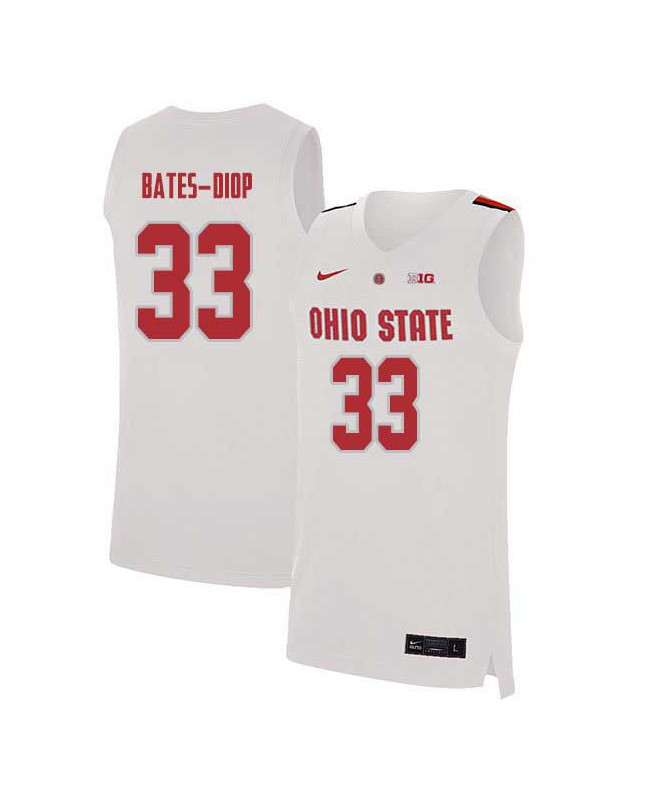 Mens Ohio State Buckeyes #33 Keita Bates-Diop Nike White 2020 College Basketball Jersey