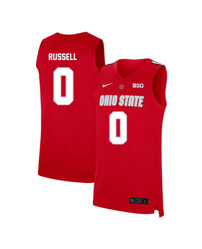Men's Ohio State Buckeyes #0 D'Angelo Russell Nike Scarlet 2020 College Basketball Jersey