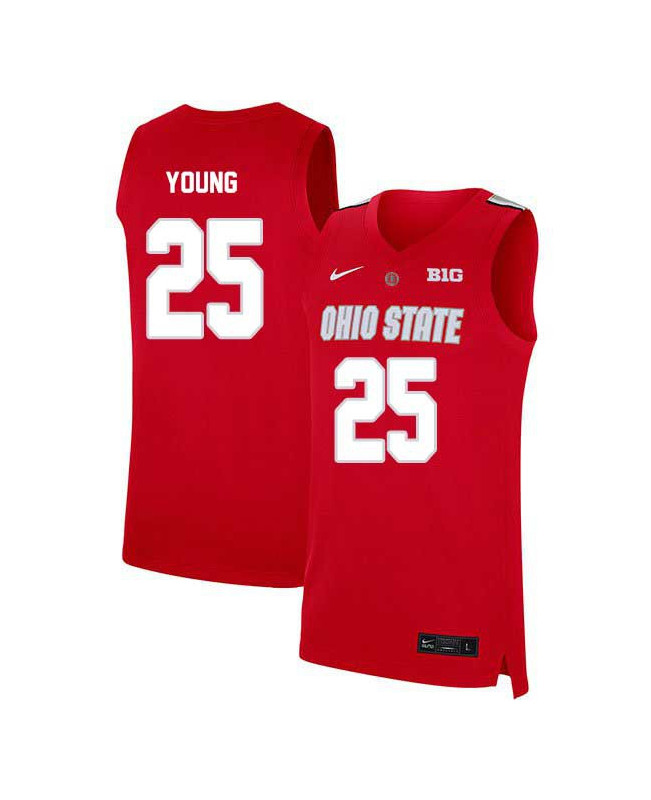 Men's Ohio State Buckeyes #25 Kyle Young Nike Scarlet 2020 College Basketball Jersey