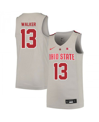 Men's Ohio State Buckeyes #13 CJ Walke Nike Grey 2020 College Basketball Jersey