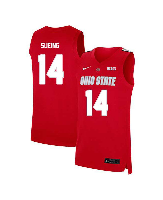Men's Ohio State Buckeyes #14 Justice Sueing Nike Scarlet 2020 College Basketball Jersey