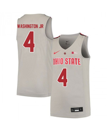 Men's Ohio State Buckeyes #4 Duane Washington Jr. Nike Grey 2020 College Basketball Jersey