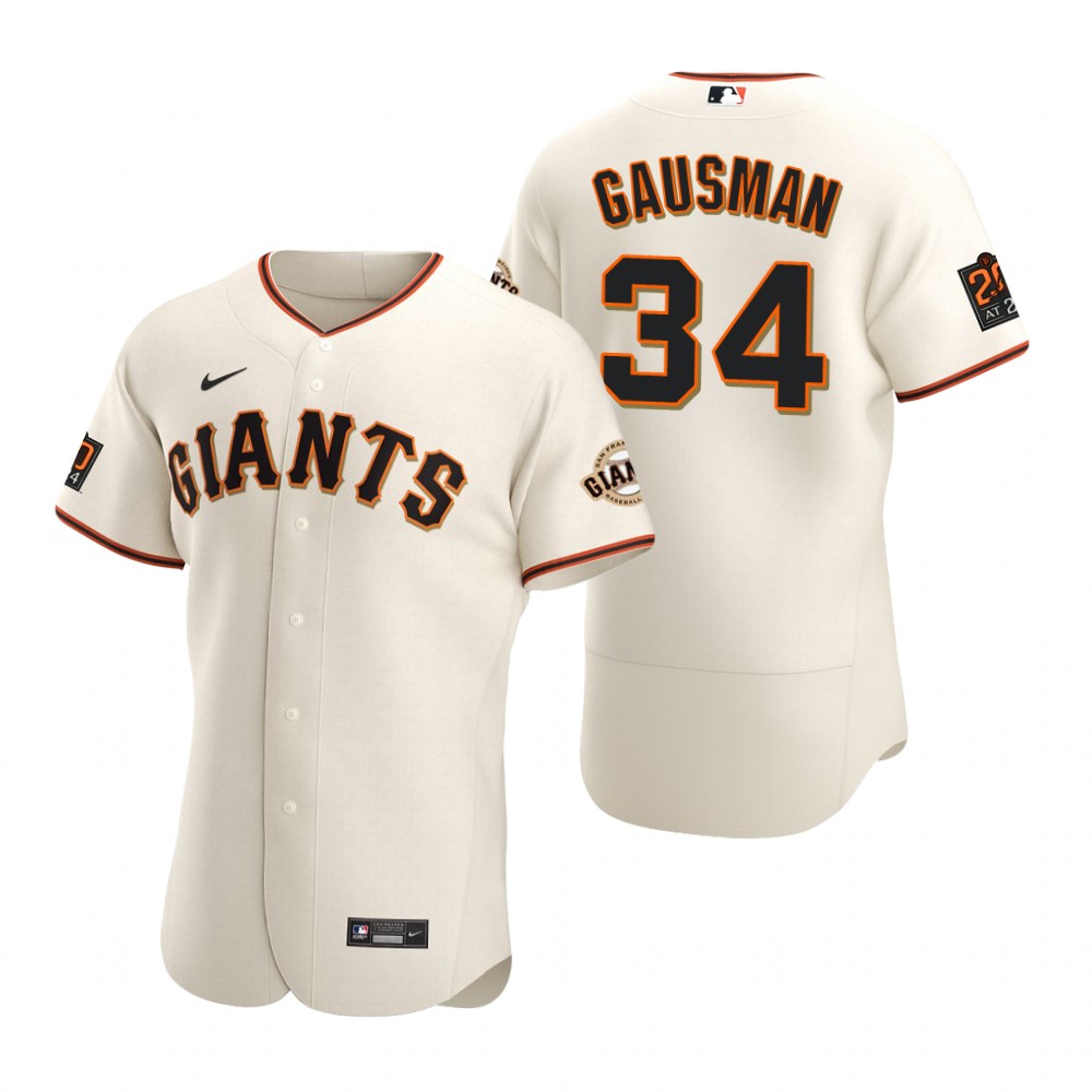 Men's San Francisco Giants #34 Kevin Gausman  Nike Cream Home Flexbase Jersey