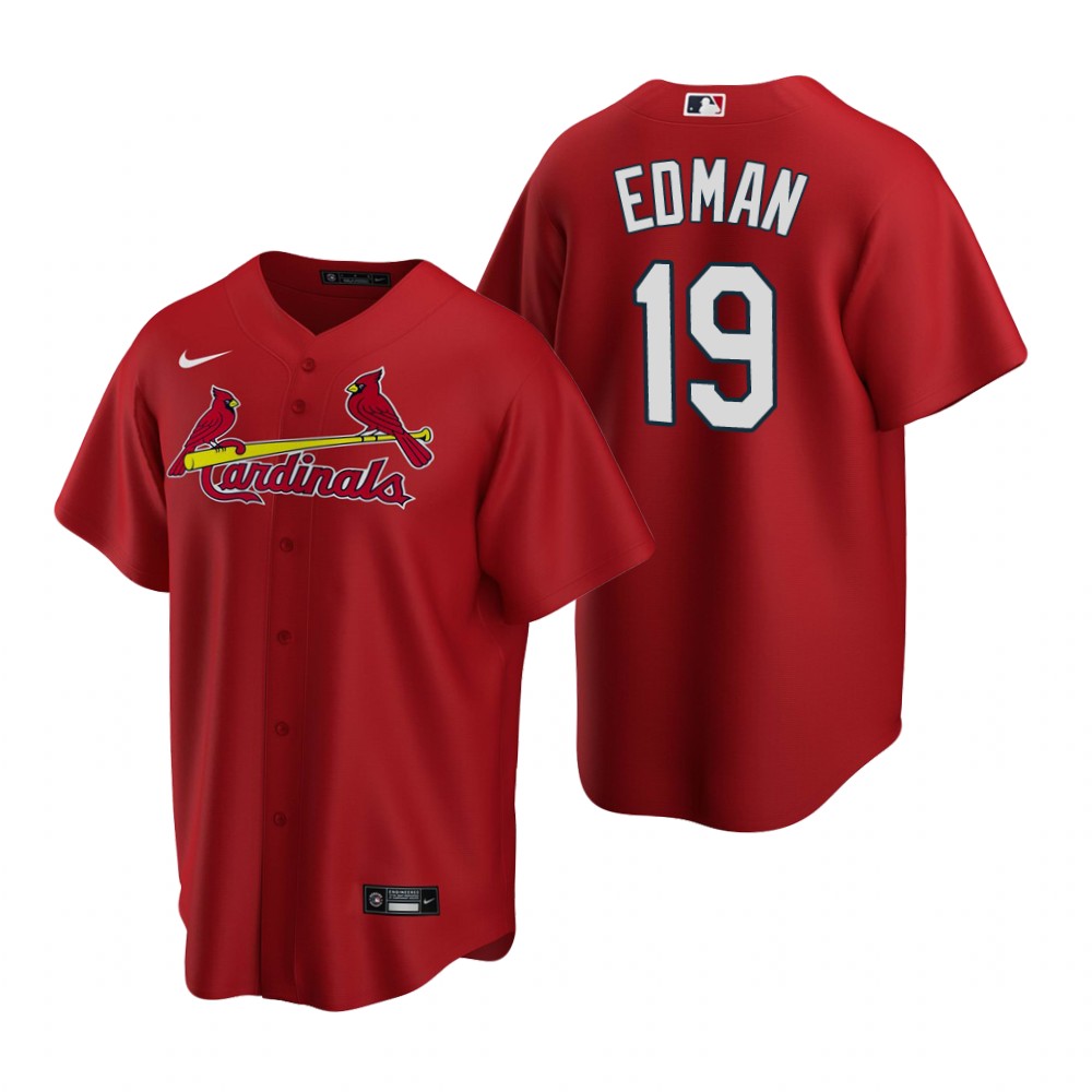 Men's St. Louis Cardinals #19 Tommy Edman Nike Red Alternate Cool base ...