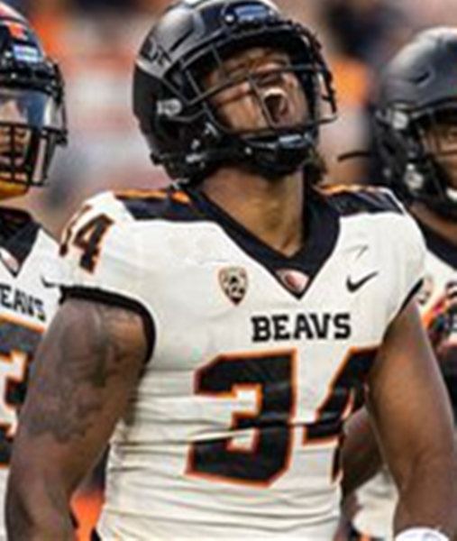 Men's Oregon State Beavers #34 Steven Jackson White Nike College Football Jersey