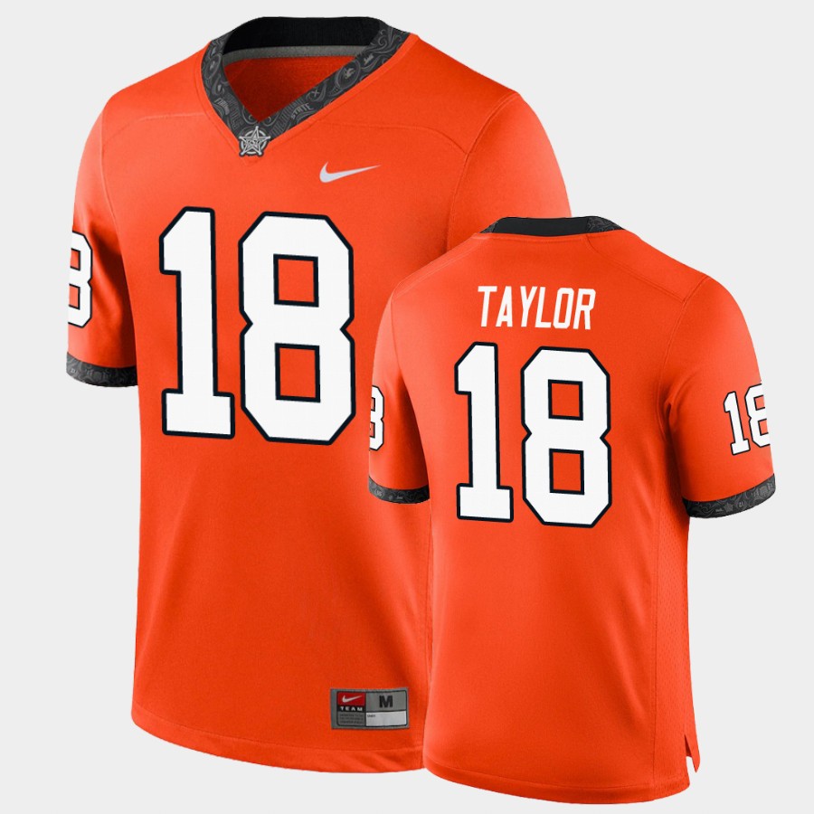 Men's Oklahoma State Cowboys #18 Shaun Taylor Nike Orange College Football Jersey
